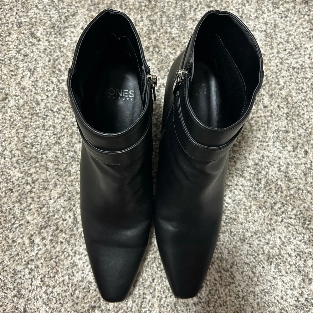 Jones New York Size 11M Rhinestone Black Wedge Ankle Boots - Picture 5 of 11